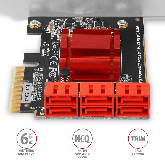 EAN 8595247906465 - Axagon PCES-SA6 tarjeta y adaptador de interfaz Interno SATA imagen 4