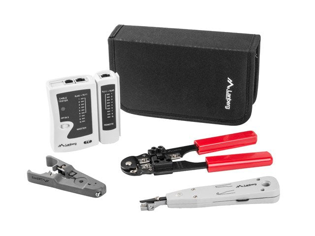 EAN 5901969404333 - Lanberg KIT DE HERRAMIENTAS PARA REDES NT-0301 - TESTER - PELACABLES - CRIMPADORA - HERRAMIENTA DE I imagen 1
