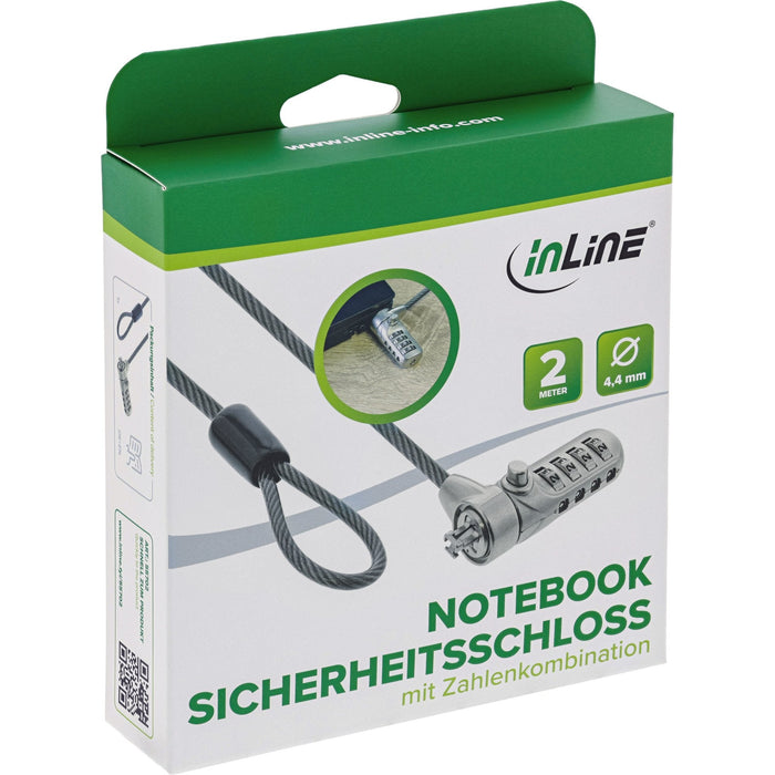 Candado Con Combinación De Seguridad Para Portátiles Inline De 4,4 Mm X 2 M