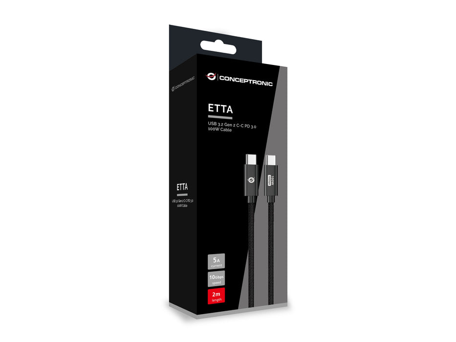 EAN 4015867237915 - Conceptronic ETTA02B20 cable USB USB 3.2 Gen 2 (3.1 Gen 2) 2 m USB C Negro imagen 4
