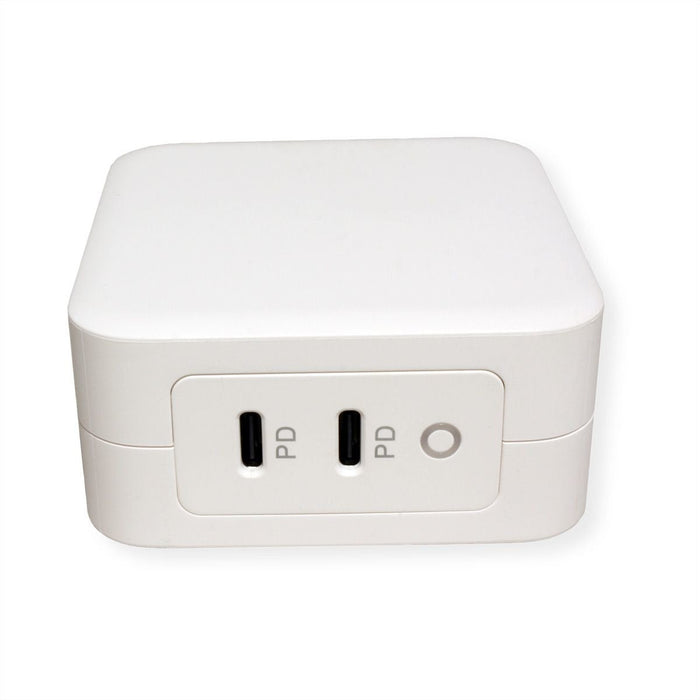 Roline Usb Charger Mit Euro-Stecker, 2 Port Typ-C (Pd), Gan, 100w