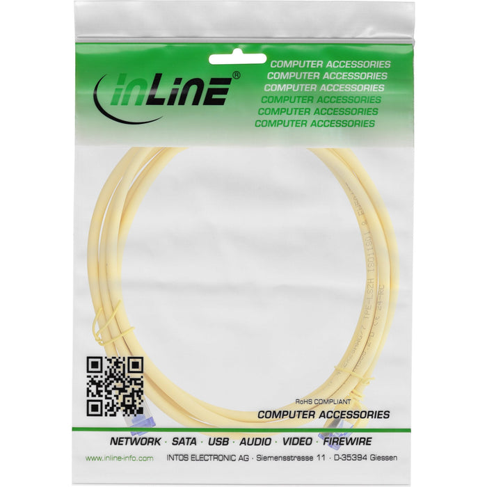 Inline® Cable De Red Slim, Cat.6a, S/Ftp, Tpe (Lszh) Flexible, Poe, Yellow, 1.5m