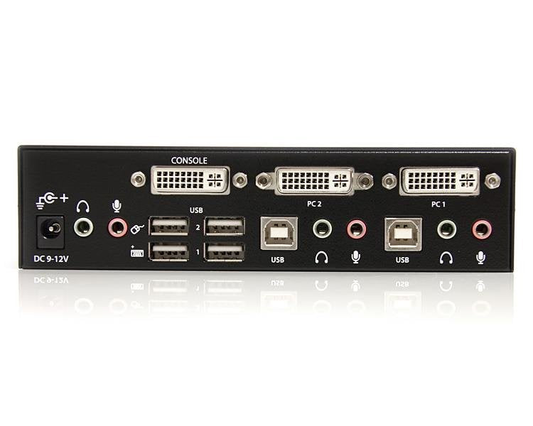 Startech.Com Conmutador Switch Kvm 2 Puertos Usb 2.0 Audio Y Video Dvi 3x Dvi-D Hembra 4x Usb A Hembra 6x Mini Jack Hembra Conmutador Kvm / Audio / Usb 2 X Kvm / Audio / Usb 1 Usuario Local Sobremesa Para P/N: Im12d1500p Sva12m2neua
