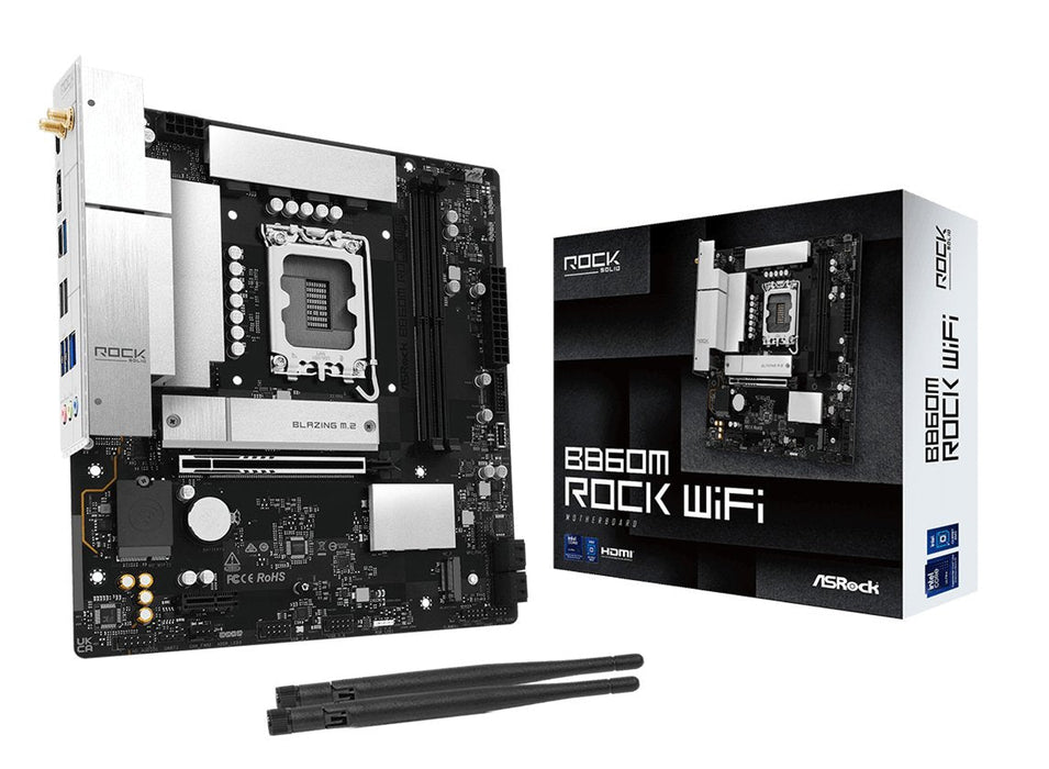 Asrock B860m Rock Wifi 1851 Matx Hdmi Dp Ddr5