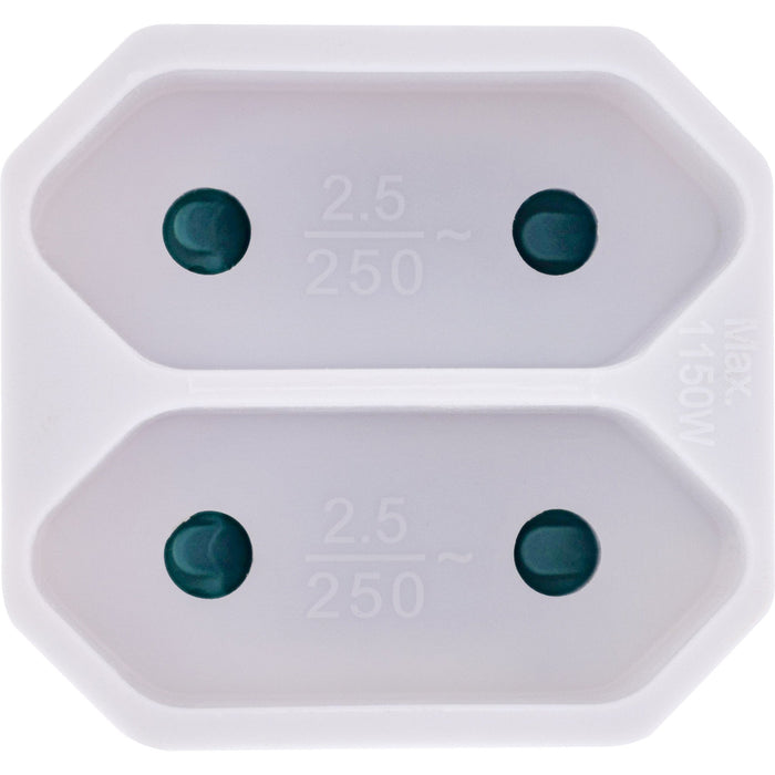 Inline® Power Adapter, Earthing Contact Plug A 2x Euro Socket, White