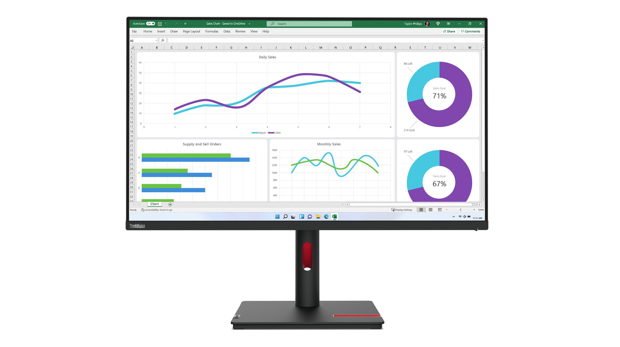 EAN 0196801200739 - Lenovo ThinkVision T32h-30 pantalla para PC 80 cm (31.5") 2560 x 1440 Pixeles Quad HD LED Negro imagen 1