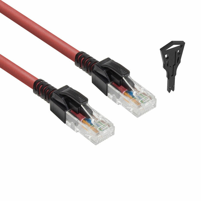 Rojo 3 Meters U Utp Cat6a Lszh Lockable Patch Cable Snagless With Rj45 Connectors