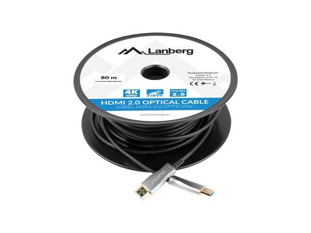 EAN 5901969429855 - Lanberg CA-HDMI-20FB-0800-BK cable HDMI 80 m HDMI tipo A (Estándar) Negro, Plata imagen 3