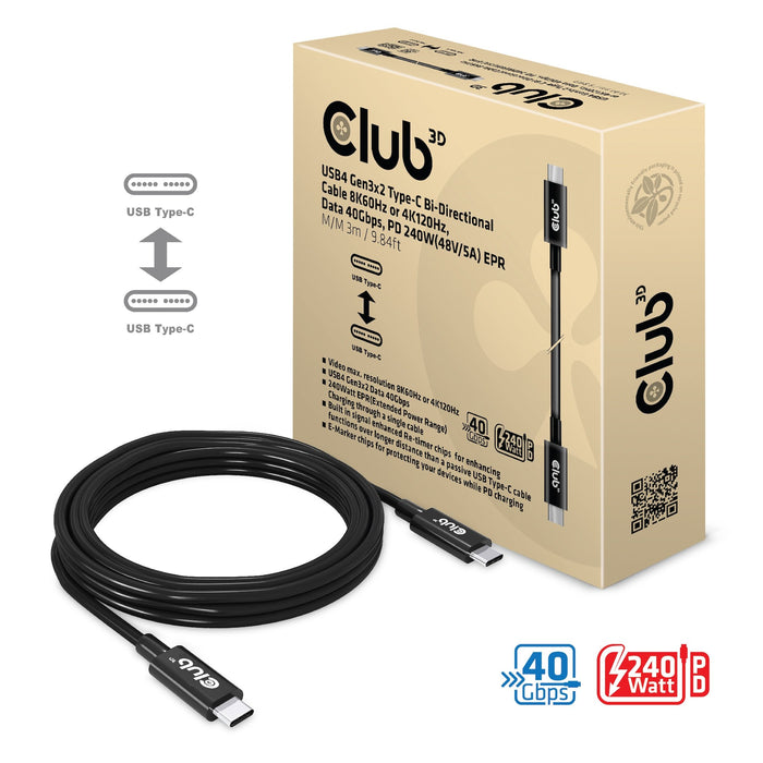 EAN 8719214472856 - CLUB3D CAC-1579 cable USB USB4 Gen 3x2 3 m USB C Negro imagen 4