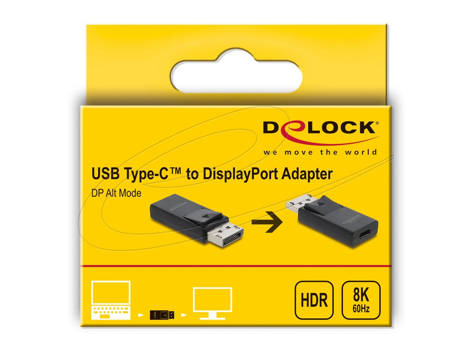 Delock Usb Type-C Zu Displayport Adapter 8k Mit Hdr Und Hdcp Unterstützung