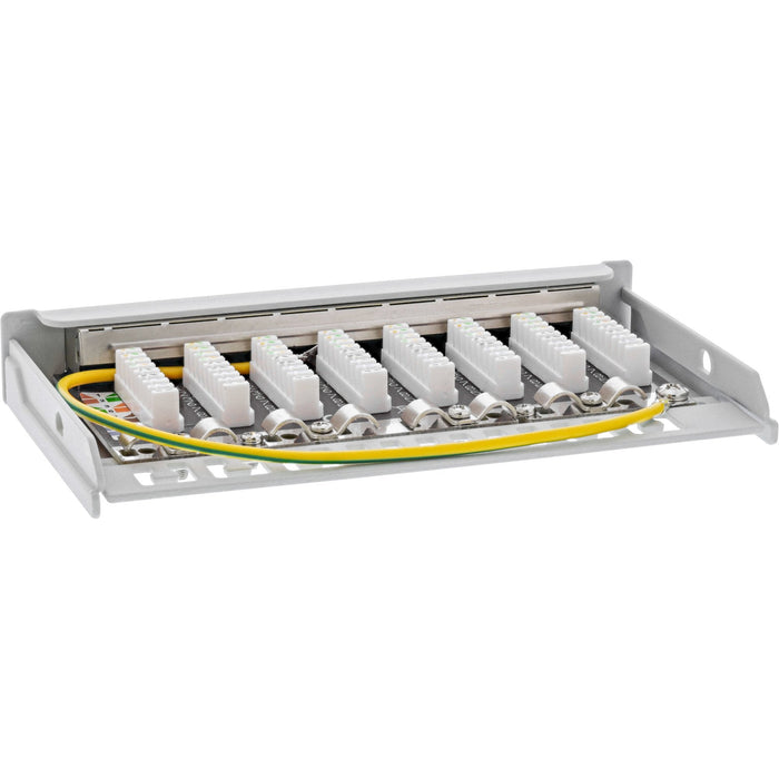 Inline® Patch Panel Cat.6a 0.5u 8-Port, For Table/Wall/Rail, With Dust Projoection, Gris