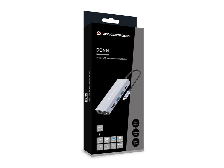 EAN 4015867230893 - Conceptronic DONN20G Alámbrico USB 3.2 Gen 1 (3.1 Gen 1) Type-C Gris imagen 3