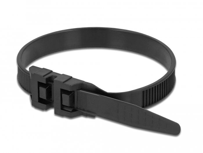 Atacada De Cable De Delock Con Cabeza Doble De 250 Mm X 9 Mm De Negro, 10 Piezas 18889