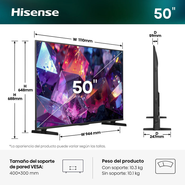 Hisense 43e7s Pro Hi-Qled-Fernseher (108 Cm (43 Zoll), Negro/Dunkelgris, Ultrahd/4k, Free-Sync-Premium, 144hz Panel) 43e7s Pro