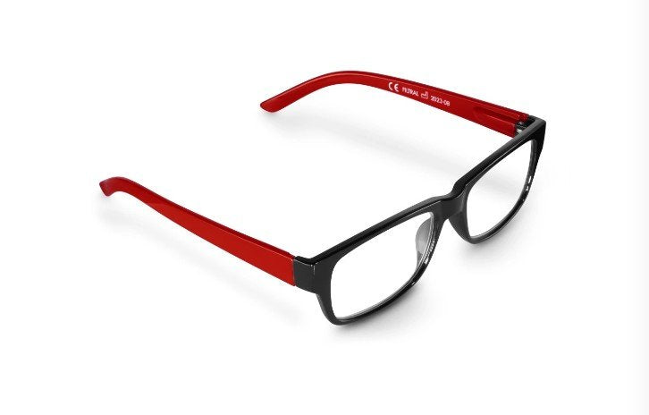 Hama Gafas De Lectura De +2.0 Dioptrias - Montura De Plastico Reciclado - Unisex - Negro Y Rojo