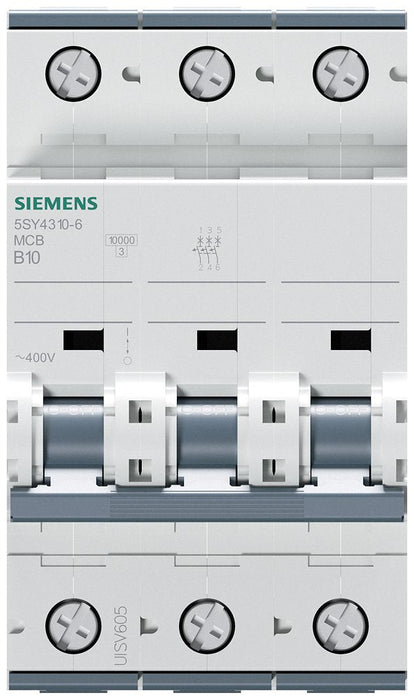 Siemens Automat B 10a 5sy43106 400v 10ka 3p