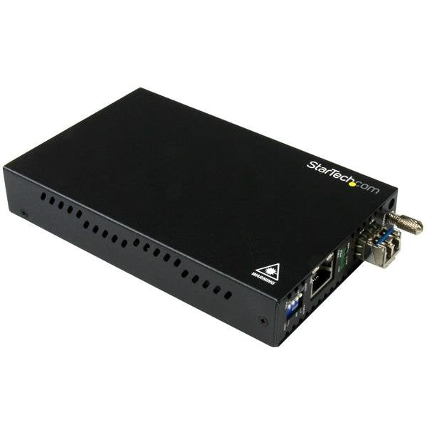 Startech.Com Conversor De Medios De Ethernet Gigabit De Cobre A Fibra Monomodo Lc 10km Conversor De Soportes De Fibra 1gbe 100base-Lx 1000base-T Rj-45 / Modo Simple Lc Hasta 10 Km 1310 Nm Para P/N: Sva12m2neua Sva12m5na