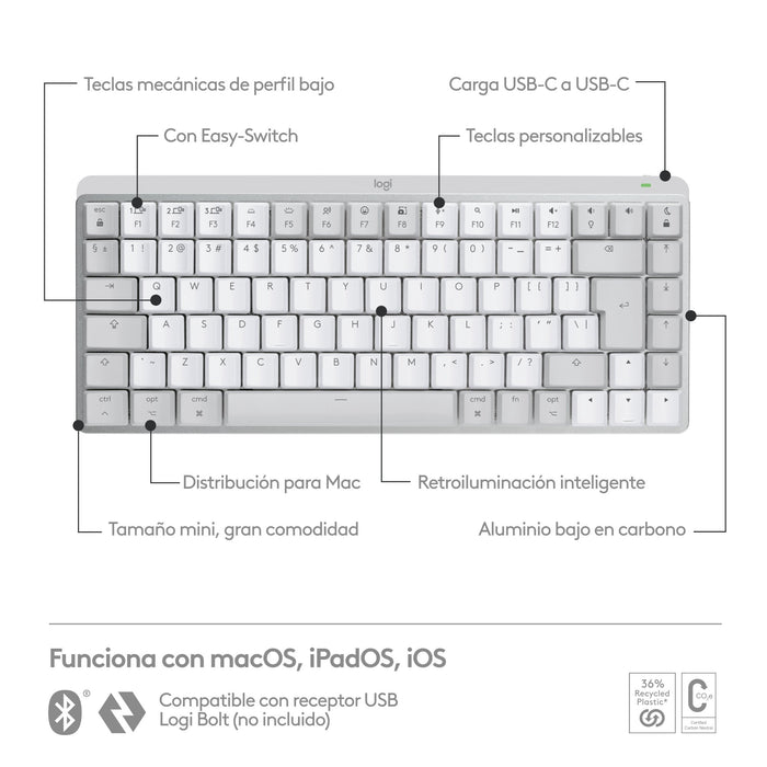EAN 5099206103306 - Logitech Master 920-010799 teclado Oficina RF Wireless + Bluetooth QWERTY Internacional de EE.UU. Gris imagen 11