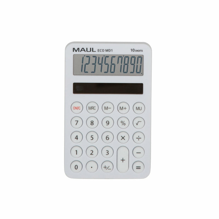 Maul Calculadora Eco Md 1  Calculadora Solar Con 10 Dígitos Y 5 Funciones  Calculadora De Bolsillo De Plástico 60% Reciclado  Calculadora De Escritorio Para Oficina O Escuela  Ángel Azul/Uz116