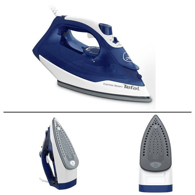 EAN 3121040081914 - Tefal FV2838 Plancha vapor-seco Suela de Cerilium 2400 W Azul, Blanco imagen 3