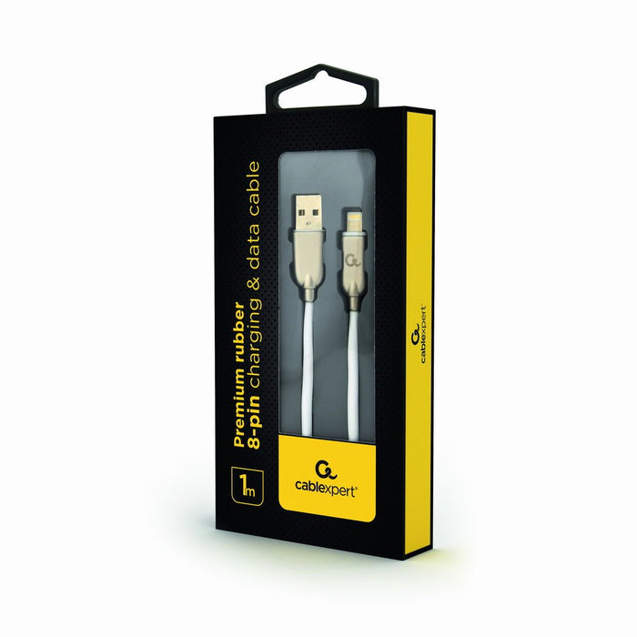 Gembird Cc-Usb2r-Amlm-1m-W Cable De Carga Y Datos Premium De 8 Pines, 1 M, Blanco