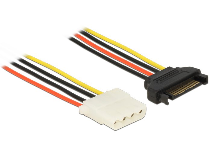 Delock Stromcable Sata 15 Pin Buchse > 4 Pin Buchse 30 Cm