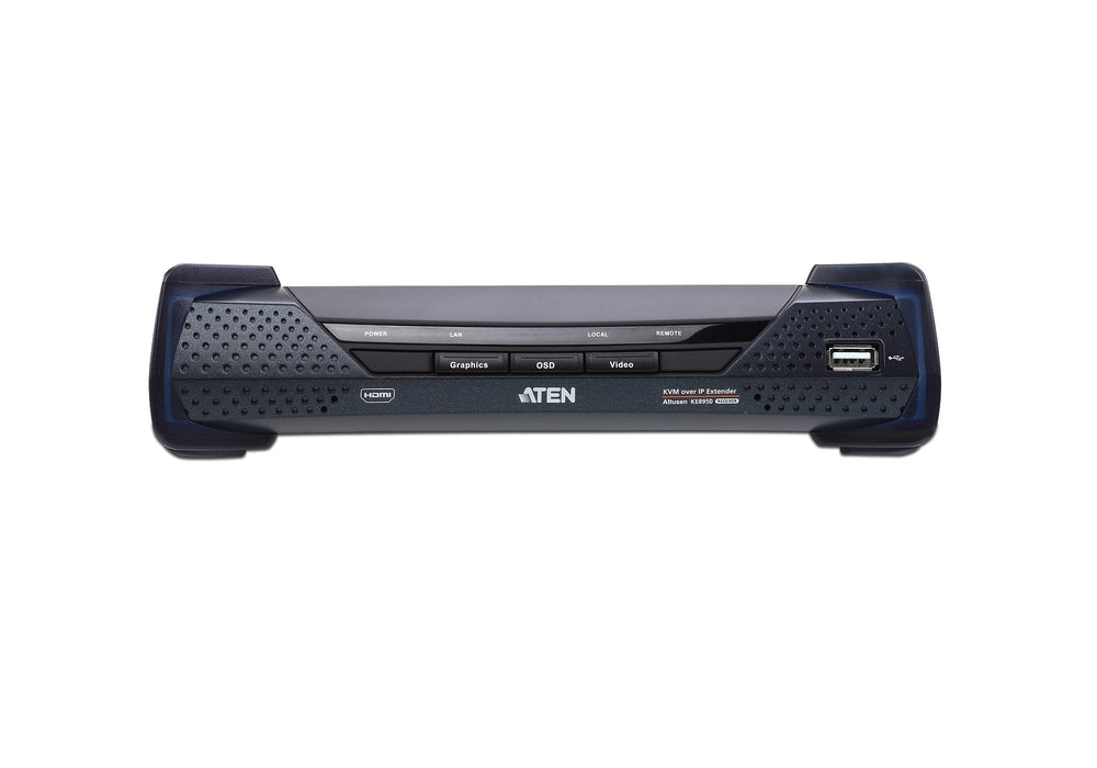 Usb 4k Hdmi Kvm Over Ip Receiver With Usb Peripheral Support, Lan Redundancy (Sfp Slot), Rs-232 Control And Audio
