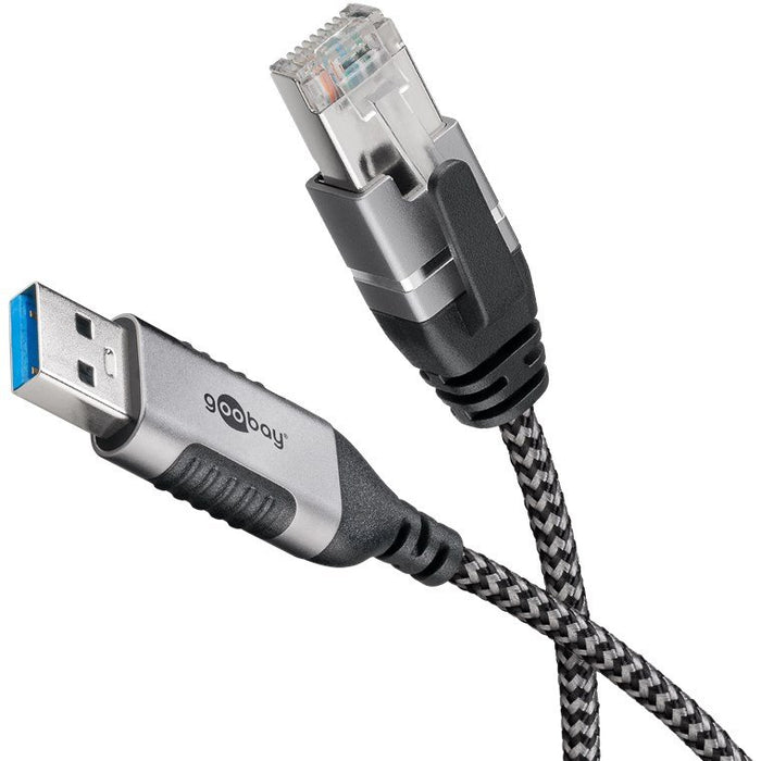 EAN 4040849743962 - Goobay 74396 cambiador de género para cable USB 3.0 type A RJ45 Negro, Plata imagen 2