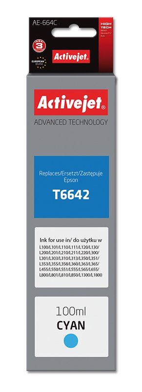EAN 5901443110668 - Activejet AE-664C cartucho de tinta 1 pieza(s) Compatible Alto rendimiento (XL) Cian imagen 1