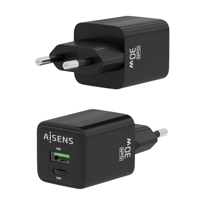EAN 8435739901298 - AISENS ASCH-30W2P038-BK cargador de dispositivo móvil Universal Corriente alterna Carga rápida Interior imagen 3