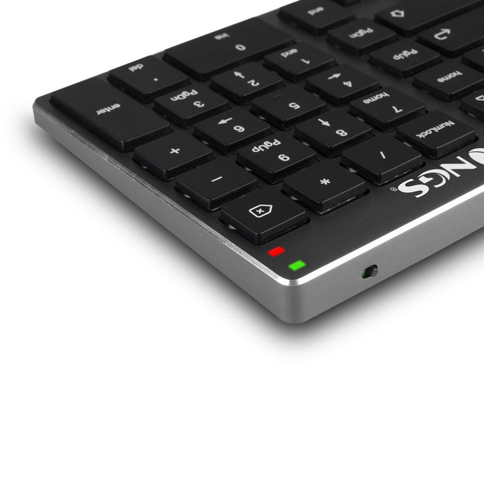 Ngs Fortune-Bt Teclado Multidispositivo Inalambrico Usb Bluetooth - Portugues - Silencioso - Teclas X-Type - Bateria