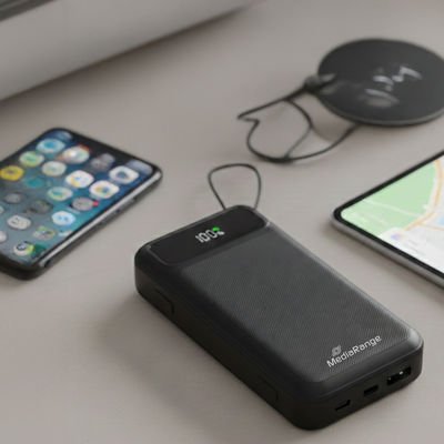 Mediarange Powerbank 20000mah Usb-C Lc-Display Quickcharge