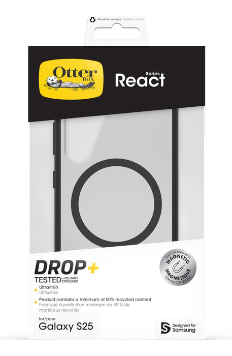 Otterbox React Magnet Qi2 Fr Samsung S25. Negro Crystal