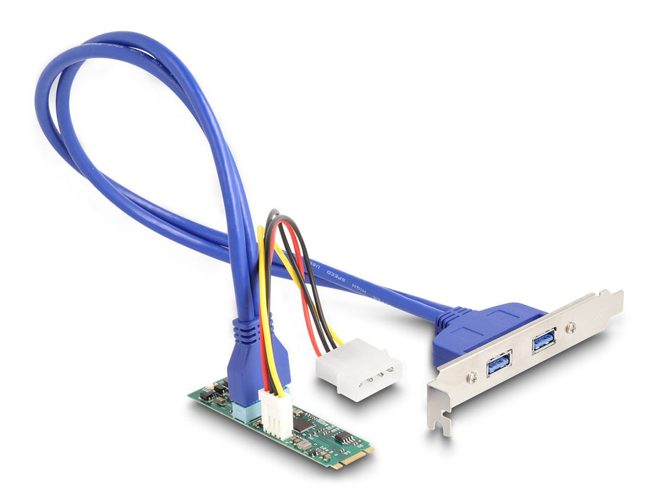 Konverter M.2 Key B+M Stecker Zu 2 X Usb 5 Gbps Typ-A Buchse Mit 50 Cm Cable