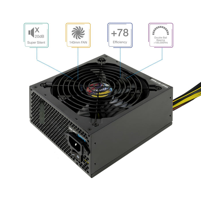 EAN 8433281010291 - TooQ TQAPOLO-650SP unidad de fuente de alimentación 650 W 20+4 pin ATX ATX Negro imagen 2