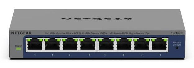 EAN 0606449169959 - NETGEAR GS108Ev4 No administrado L2/L3 Gigabit Ethernet (10/100/1000) Gris imagen 3