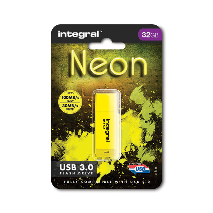 Memoria Usb 3.0 Neon Amarillo 32gb 10mb/S En É