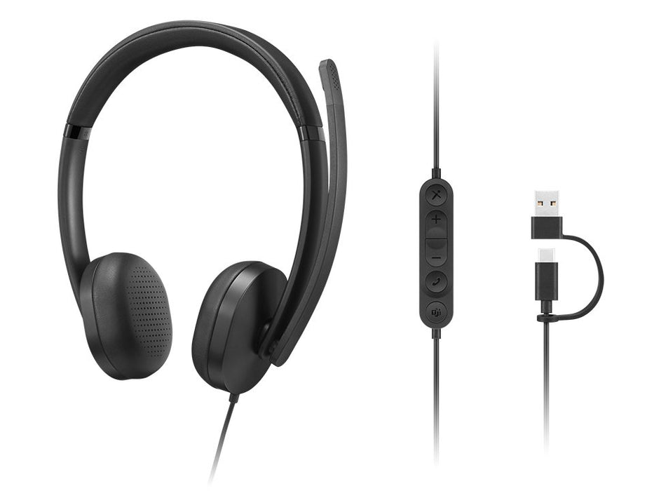 EAN 0195892122333 - Lenovo VoIP Headset 5000 Auriculares Alámbrico Diadema Oficina/Centro de llamadas USB Tipo C Negro imagen 6