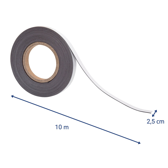 Jakob Maul Gmbh Hebel Cinta Magnética Longitud 10 M Ancho 25 Mm Negro Dicke 1 Eine Seite