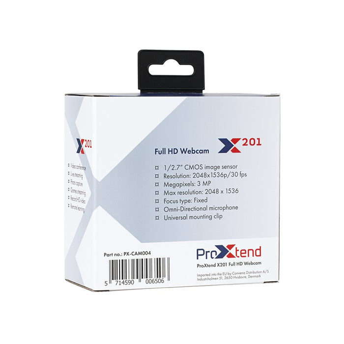 EAN 5714590006506 - ProXtend X201 Full HD cámara web 3 MP 2048 x 1536 Pixeles USB 2.0 Negro, Plata imagen 4