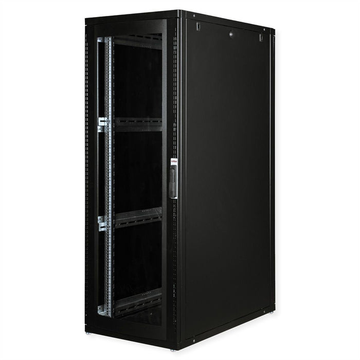 Roline 19-Zoll Serverschrank Pro 36 He, 600x1000 Bxt Schwarz Plexiglas