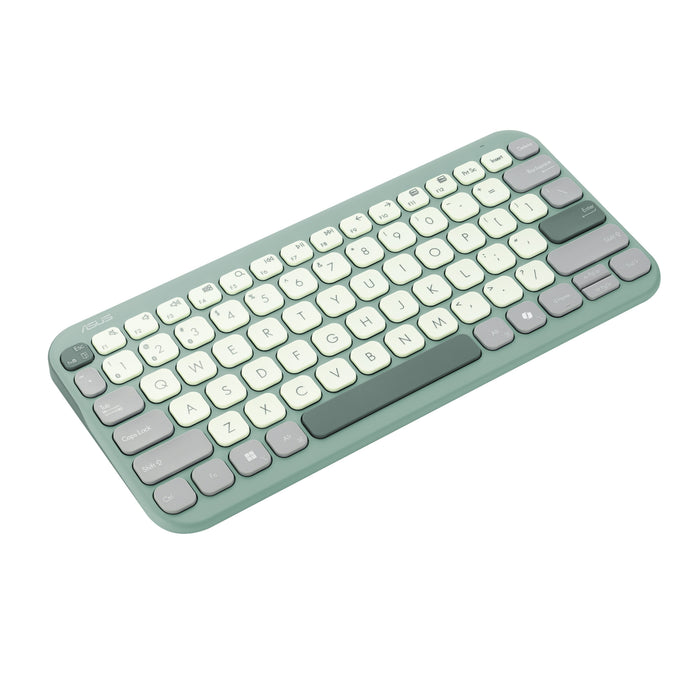 Asus Marshmallow Kw100, Teclado Verde Claro/Gris, Diseño De, Mecanismo De Tijera 90xb0880-Bkb070