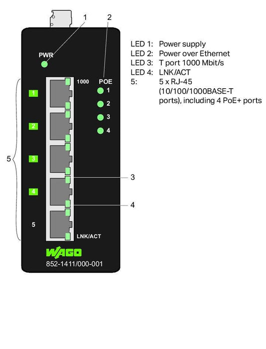 Wago 852-1411 000-001 Industrial-Eco-Switch