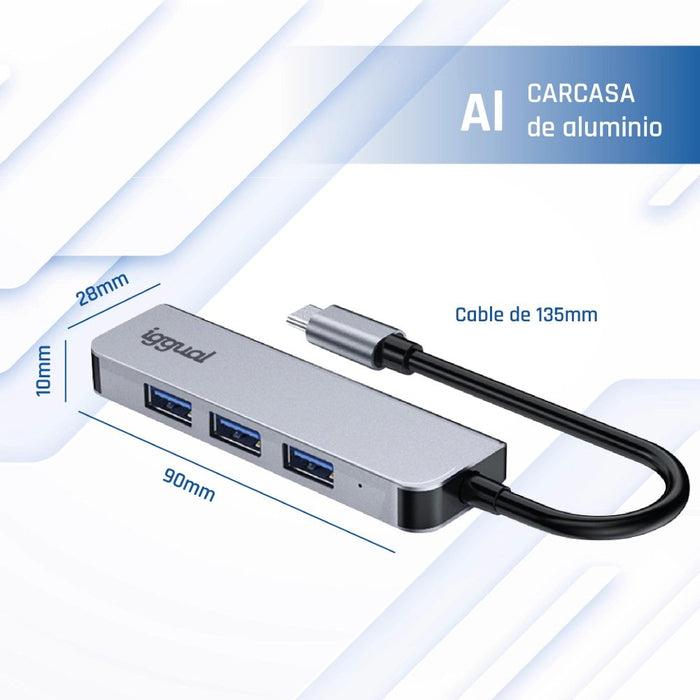 EAN 8435364319239 - iggual IGG319239 hub de interfaz USB 3.2 Gen 1 (3.1 Gen 1) Type-C 5000 Mbit/s Plata imagen 10