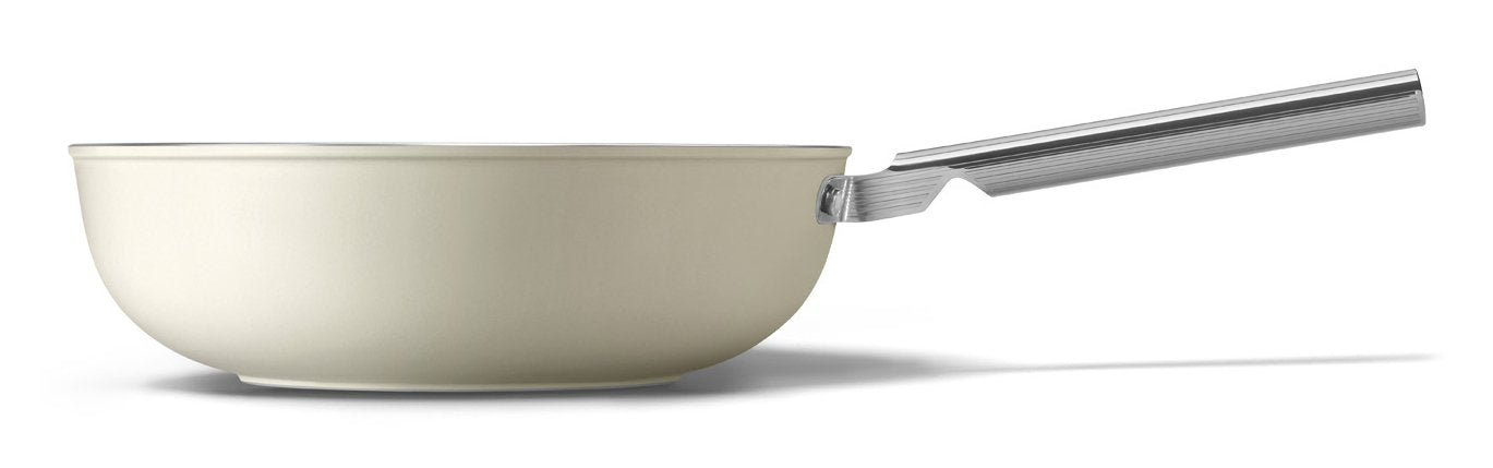 Smeg Wof3002crm Wok, 30 Cm, Keramik, Edelstahlgriff, Mattcreme