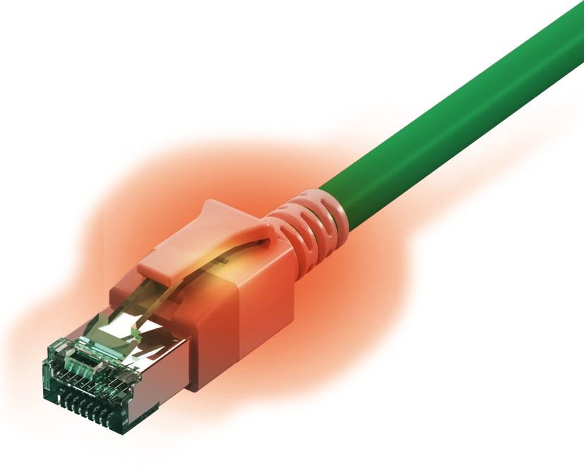 Kab Easylan Dualboot Led Cable De Red Rj45 S Ftp Cat.6a (Class Ea), Mit Sacon Stecker, Lsoh, Grn, 0,5 M