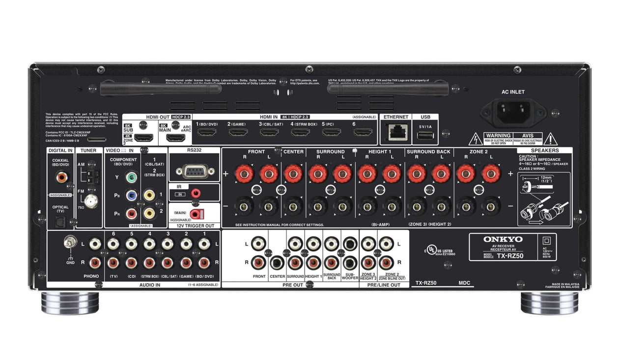 Onkyo Tx-Rz50 Av Receiver 250 W 11.2 Channels Surround 3d Black