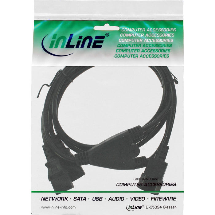Cable En Y De Alimentación Inline Tipo F 1x Iec-C14 A 2x Iec-C13 1,8 M