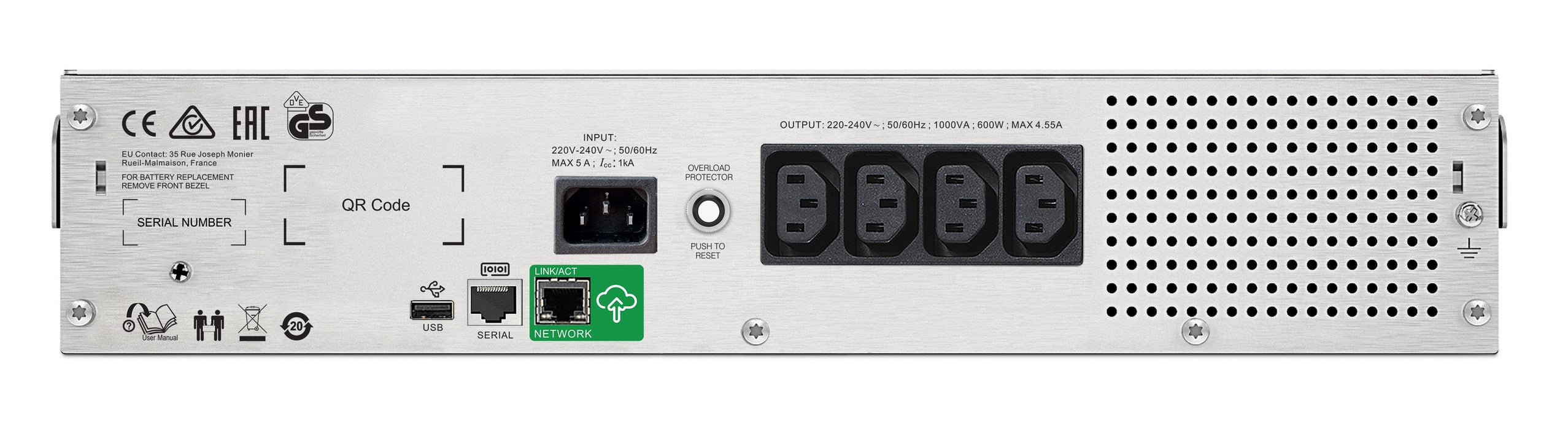 EAN 0731304332954 - APC SMC1500I-2UC sistema de alimentación ininterrumpida (UPS) Línea interactiva 1,5 kVA 900 W 4 salidas A imagen 2