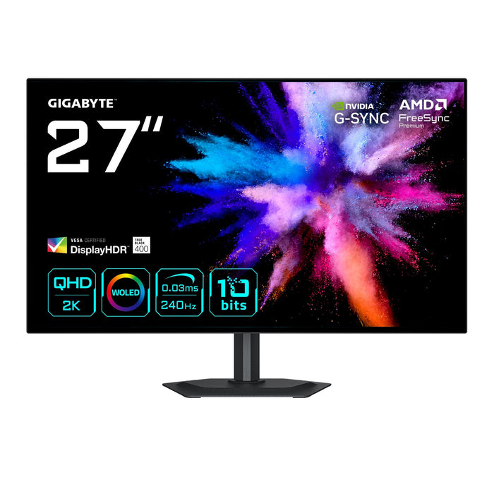 Gigabyte Go27q24g Oled (67.3 Cm (26.5 Zoll), Negro, Qhd, Hdmi, Dp, Usb-C, 240hz Panel) Go27q24g Ek